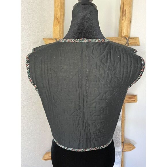 Vintage Quilt Reversible Vest With Cap Sleeve One Of A Kind Size S - Picture 9 of 16